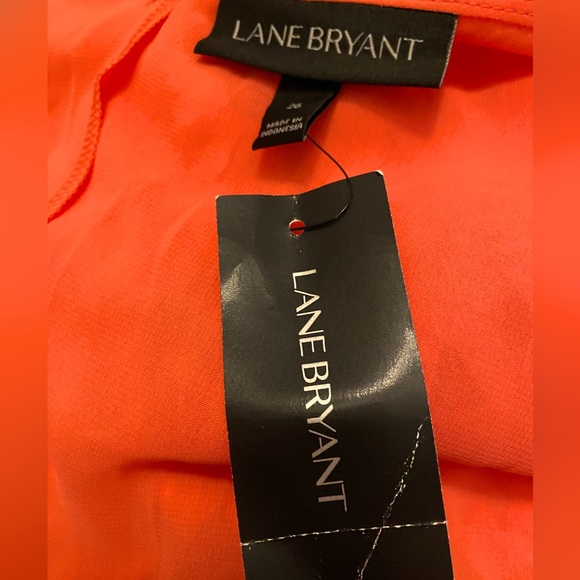 Lane Bryant Coral Sheer and Floral Satin Double Layered Tank Top Size 26 NWT - Picture 9 of 11